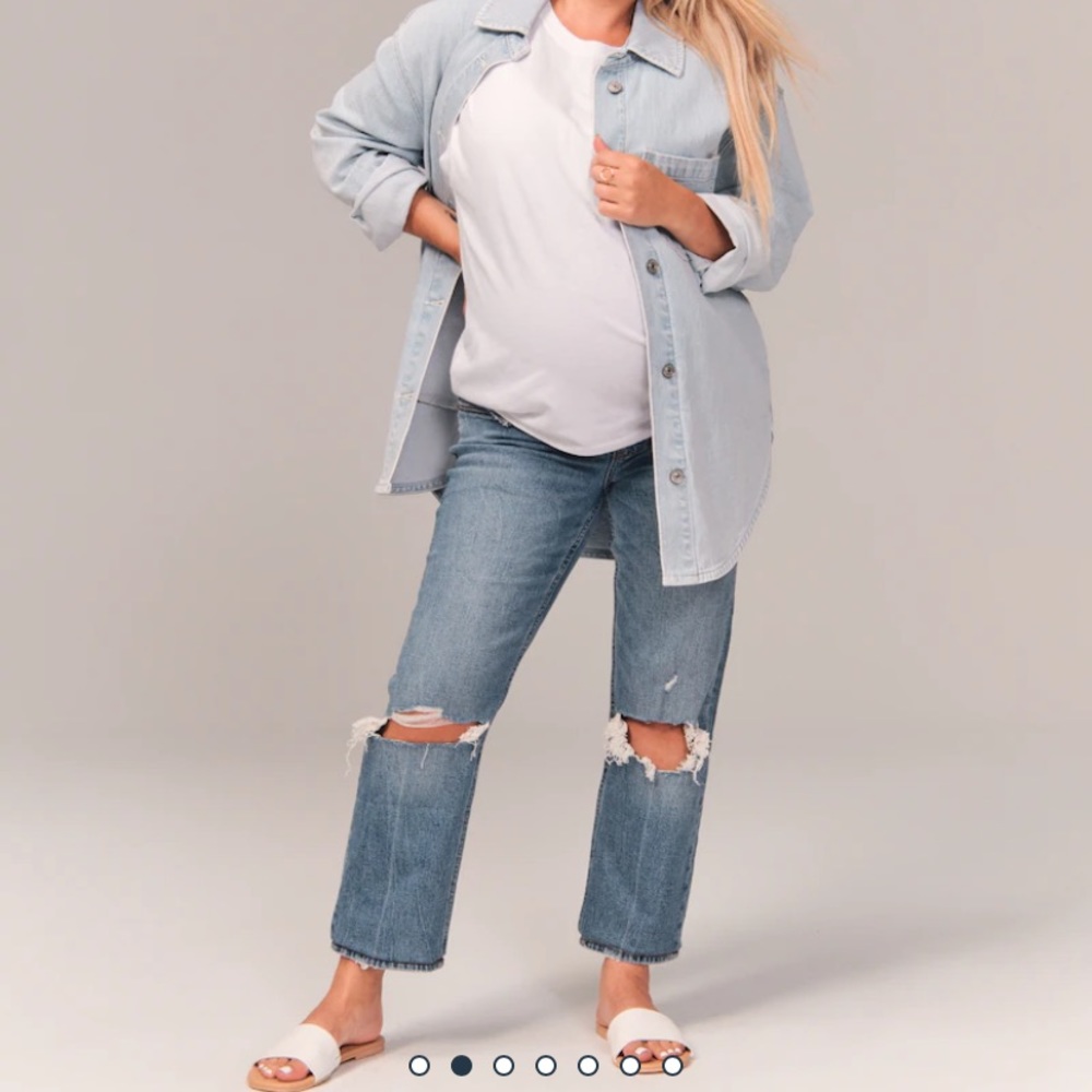 Abercrombie and Fitch size 10 Ripped Maternity Ankle Straight Jeans